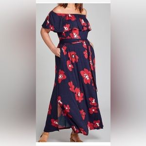 Next red and blue off the should lane Bryant dress